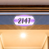 VWAQ Custom Aluminum Sign Home Address Number Plaque - Single Sided and Reflective Pre-Drilled Holes - AS3S8 Horizontal