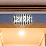 VWAQ Custom Plaid Aluminum Plaque Home Address Number Sign - Single Sided and Reflective Pre-Drilled Holes - AS3S9 Horizontal