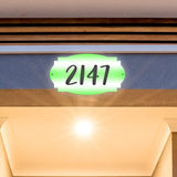 VWAQ Custom Aluminum Sign Home Address Number Plaque - Single Sided and Reflective Pre-Drilled Holes - AS3S8 Horizontal