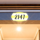 VWAQ Custom Aluminum Sign Home Address Number Plaque - Single Sided and Reflective Pre-Drilled Holes - AS3S8 Horizontal