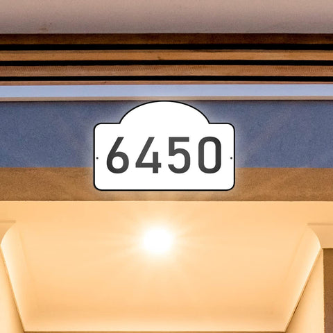 VWAQ Custom House Number Sign Aluminum Sign Address Plaque - Single Sided and Reflective Pre-Drilled Holes - AS4S1 Horizontal