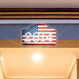 VWAQ American Flag Address Number Sign Custom Home Aluminum Plaque - Single Sided and Reflective Pre-Drilled Holes - AS4S3 Horizontal