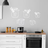 Measuring Cups Wall Decals Home Decor Wall Stickers - 5 PCS VWAQ - MCWD