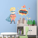 Custom Name Superhero Wall Decal Kids Room Personalized Name Decal - HOL68