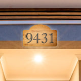 VWAQ Custom Aluminum Sign House Address Numbers Wood Design Plaque - Single Sided and Reflective Pre-Drilled Holes - AS4S5 Horizontal