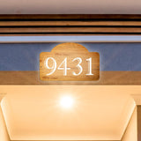 VWAQ Custom Aluminum Sign House Address Numbers Wood Design Plaque - Single Sided and Reflective Pre-Drilled Holes - AS4S5 Horizontal