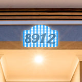 VWAQ Custom Aluminum Plaque Home Address Buffalo Plaid House Numbers Sign - Single Sided and Reflective Pre-Drilled Holes - AS4S9 Horizontal
