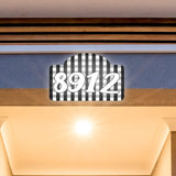 VWAQ Custom Aluminum Plaque Home Address Buffalo Plaid House Numbers Sign - Single Sided and Reflective Pre-Drilled Holes - AS4S9 Horizontal