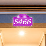 VWAQ Custom Reflective Address Numbers Sign Polka Dots Aluminum Plaque - Single Sided Pre-Drilled Holes - AS4S10 Horizontal