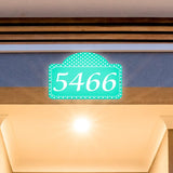 VWAQ Custom Reflective Address Numbers Sign Polka Dots Aluminum Plaque - Single Sided Pre-Drilled Holes - AS4S10 Horizontal