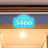 VWAQ Custom Reflective Address Numbers Sign Polka Dots Aluminum Plaque - Single Sided Pre-Drilled Holes - AS4S10 Horizontal
