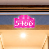 VWAQ Custom Reflective Address Numbers Sign Polka Dots Aluminum Plaque - Single Sided Pre-Drilled Holes - AS4S10 Horizontal