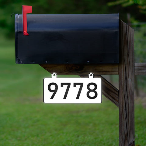 VWAQ Custom Hanging Reflective Address Sign for Mailbox Aluminum Plaque House Numbers - Double Sided - AS5S1