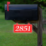 VWAQ Custom Polka Dot Reflective Sign Address Hanging Aluminum Plaque Numbers for Mailbox Post - Double Sided - AS5S10