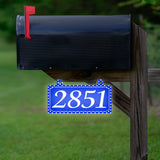 VWAQ Custom Polka Dot Reflective Sign Address Hanging Aluminum Plaque Numbers for Mailbox Post - Double Sided - AS5S10