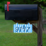 VWAQ Custom Plaid Reflective Sign Home Address Hanging Aluminum Plaque Numbers for Mailbox Post - Double Sided - AS5S9