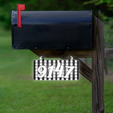 VWAQ Custom Plaid Reflective Sign Home Address Hanging Aluminum Plaque Numbers for Mailbox Post - Double Sided - AS5S9