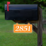 VWAQ Custom Polka Dot Reflective Sign Address Hanging Aluminum Plaque Numbers for Mailbox Post - Double Sided - AS5S10