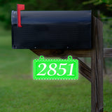 VWAQ Custom Polka Dot Reflective Sign Address Hanging Aluminum Plaque Numbers for Mailbox Post - Double Sided - AS5S10