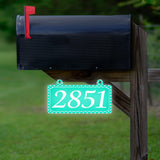 VWAQ Custom Polka Dot Reflective Sign Address Hanging Aluminum Plaque Numbers for Mailbox Post - Double Sided - AS5S10