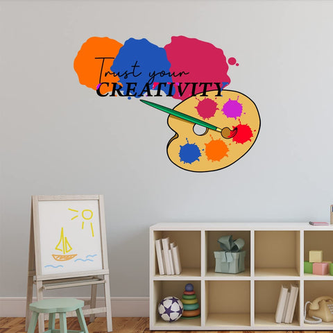 VWAQ Trust Your Creativity Wall Decal Peel and Stick Kids Room Artist Wall Decor - PAS48 