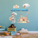 VWAQ Custom Knights Name Boys Room Wall Decal Medieval Kids Room Sticker Decor - HOL70