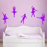 VWAQ Dancing Ballerina Wall Decals - Girls Room Wall Art - Variety Pack - 5 PCS