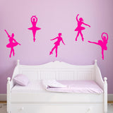 VWAQ Dancing Ballerina Wall Decals - Girls Room Wall Art - Variety Pack - 5 PCS