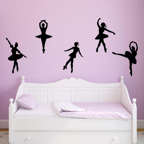 VWAQ Dancing Ballerina Wall Decals - Girls Room Wall Art - Variety Pack - 5 PCS