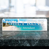 VWAQ Custom Beach Theme Nameplate for Desk Decor - Personalized Name Clear Acrylic Glass - Customized Gift - ACS61