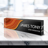 VWAQ Custom Nameplate for Desk - Customized Clear Acrylic Glass Professional Art Marble Epoxy Resin Design - Personalized Gift - ACS65