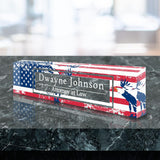 VWAQ Custom Name Plate for Desk - Clear Acrylic Glass Art - Customized Office Decor Nameplate Sign - Personalized Gift - ACS75