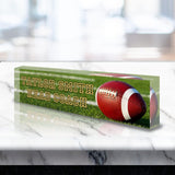 VWAQ Custom Football Name Plate for Desk - Clear Acrylic Glass Art - Customized Office Decor Nameplate Sign - Personalized Gift - ACS81