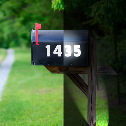 VWAQ Reflective Mailbox Decals 5 Sets - Numbers 0-9 Die Cut Stickers - Self Adhesive Weather Proof Vinyl for Home and Business - RFMB1