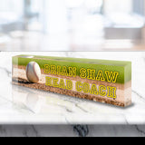 VWAQ Custom Baseball Name Plate for Desk - Clear Acrylic Glass Art - Customized Office Decor Nameplate Sign - Personalized Gift - ACS83