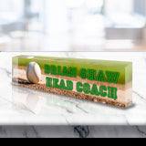 VWAQ Custom Baseball Name Plate for Desk - Clear Acrylic Glass Art - Customized Office Decor Nameplate Sign - Personalized Gift - ACS83