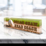 VWAQ Custom Baseball Name Plate for Desk - Clear Acrylic Glass Art - Customized Office Decor Nameplate Sign - Personalized Gift - ACS83