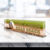 VWAQ Custom Baseball Name Plate for Desk - Clear Acrylic Glass Art - Customized Office Decor Nameplate Sign - Personalized Gift - ACS83