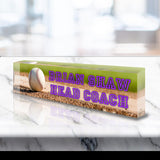 VWAQ Custom Baseball Name Plate for Desk - Clear Acrylic Glass Art - Customized Office Decor Nameplate Sign - Personalized Gift - ACS83