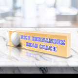 VWAQ Custom Volleyball Name Plate for Desk - Clear Acrylic Glass Art - Customized Office Decor Nameplate Sign - Personalized Gift - ACS86