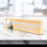 VWAQ Custom Volleyball Name Plate for Desk - Clear Acrylic Glass Art - Customized Office Decor Nameplate Sign - Personalized Gift - ACS86