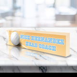 VWAQ Custom Volleyball Name Plate for Desk - Clear Acrylic Glass Art - Customized Office Decor Nameplate Sign - Personalized Gift - ACS86