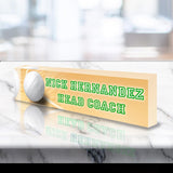 VWAQ Custom Volleyball Name Plate for Desk - Clear Acrylic Glass Art - Customized Office Decor Nameplate Sign - Personalized Gift - ACS86