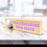 VWAQ Custom Volleyball Name Plate for Desk - Clear Acrylic Glass Art - Customized Office Decor Nameplate Sign - Personalized Gift - ACS86