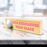 VWAQ Custom Volleyball Name Plate for Desk - Clear Acrylic Glass Art - Customized Office Decor Nameplate Sign - Personalized Gift - ACS86