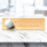 VWAQ Custom Volleyball Name Plate for Desk - Clear Acrylic Glass Art - Customized Office Decor Nameplate Sign - Personalized Gift - ACS86