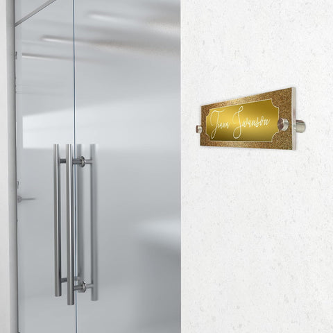 VWAQ Custom Wall Name Plate Sign - Women's Office Decor Acrylic Plaque - Personalized Nameplate Sign Gift - WACS2