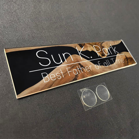 VWAQ Custom Wall Name Plate Sign - Wooden Office Decor Acrylic Plaque - Personalized Nameplate Sign Gift - WACS3