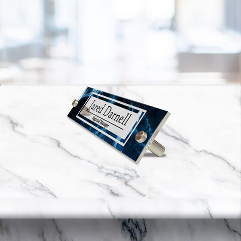 VWAQ Custom Wall Name Plate Sign - Marble Office Decor Acrylic Plaque - Personalized Nameplate Sign Gift - WACS10