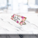 VWAQ Custom Florews Nameplate for Wall - Clear Acrylic Floral Plaque - Personalized Office Decor Name Plate Sign Gift - WACS16